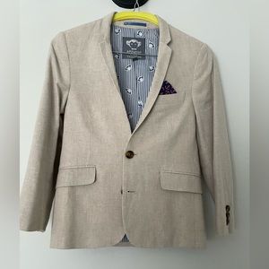 Appaman Boys Beige Mod Linen Suit - Size 8